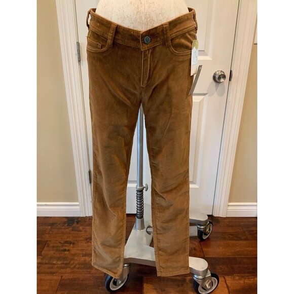 Pilcro and the Letterpress Brown Velvet "Serif" Fit Pants, Size 26, NWT! - Picture 1 of 9